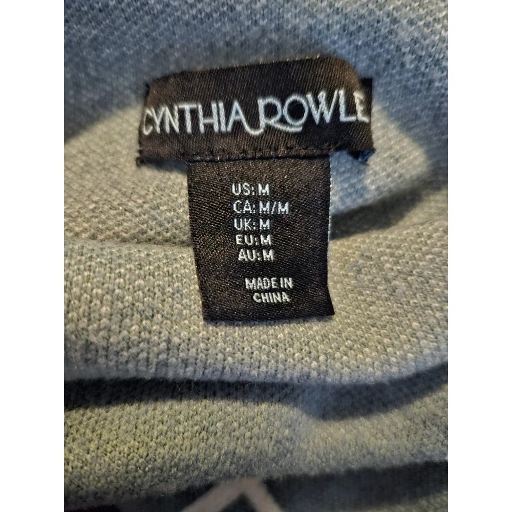 Cynthia Rowley Sweater Women's Medium‎ Windowpane Plaid Mock Neck